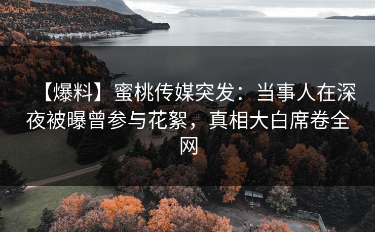 【爆料】蜜桃传媒突发：当事人在深夜被曝曾参与花絮，真相大白席卷全网