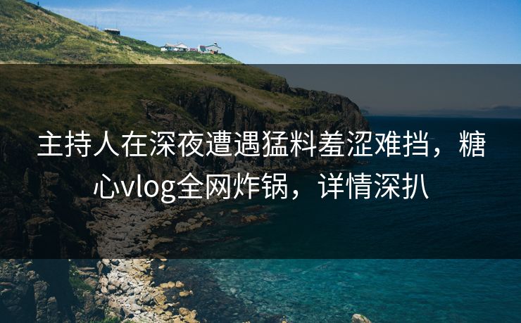 主持人在深夜遭遇猛料羞涩难挡，糖心vlog全网炸锅，详情深扒